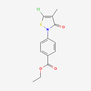 molecular formula C13H12ClNO3S B13029338 Ethyl4-(5-chloro-4-methyl-3-oxoisothiazol-2(3H)-yl)benzoate 