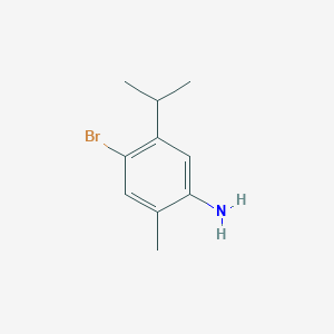 molecular formula C10H14BrN B13029372 4-Bromo-5-isopropyl-2-methylaniline 