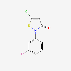 molecular formula C9H5ClFNOS B13029396 5-chloro-2-(3-fluorophenyl)isothiazol-3(2H)-one 