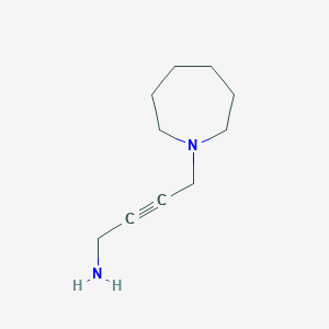 molecular formula C10H18N2 B13029432 4-(Azepan-1-yl)but-2-yn-1-amine 