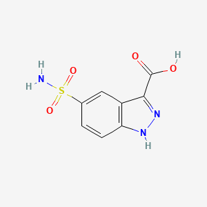 molecular formula C8H7N3O4S B13029470 5-Sulfamoyl-1H-indazole-3-carboxylic acid 