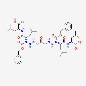 molecular formula C43H66N8O11 B13029476 1,3-Bis-(Z-Leu-Leu)-diaminoacetone 