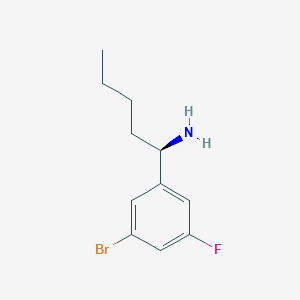 (R)-1-(3-Bromo-5-fluorophenyl)pentan-1-amine