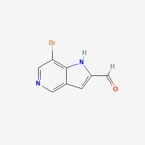 molecular formula C8H5BrN2O B13029499 7-Bromo-1H-pyrrolo[3,2-c]pyridine-2-carbaldehyde 