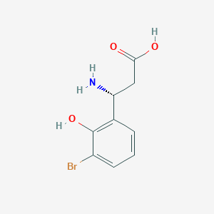 molecular formula C9H10BrNO3 B13029594 (3R)-3-Amino-3-(3-bromo-2-hydroxyphenyl)propanoic acid 