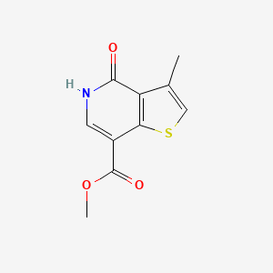 molecular formula C10H9NO3S B13029596 Methyl4-hydroxy-3-methylthieno[3,2-c]pyridine-7-carboxylate 