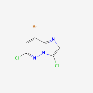 molecular formula C7H4BrCl2N3 B13029604 8-Bromo-3,6-dichloro-2-methylimidazo[1,2-b]pyridazine 