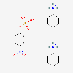 molecular formula C18H32N3O6P B13029629 4-Nitrophenylphosphatebis(cyclohexylammonium)salt 