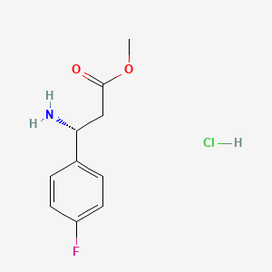 molecular formula C10H13ClFNO2 B13029632 Methyl (3r)-3-amino-3-(4-fluorophenyl)propanoate hydrochloride 