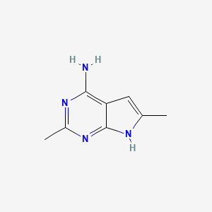 molecular formula C8H10N4 B13029645 2,6-Dimethyl-7H-pyrrolo[2,3-D]pyrimidin-4-amine 