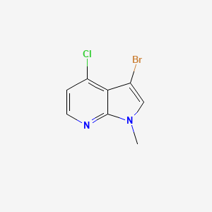 molecular formula C8H6BrClN2 B13029707 3-bromo-4-chloro-1-methyl-1H-pyrrolo[2,3-b]pyridine 