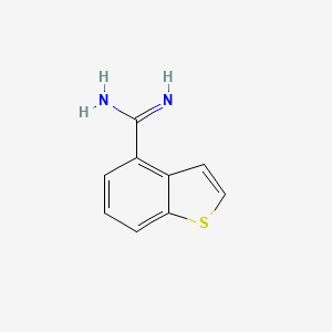 molecular formula C9H8N2S B13029756 Benzo[b]thiophene-4-carboximidamide 