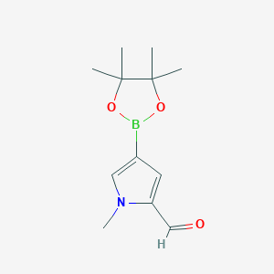 molecular formula C12H18BNO3 B13029764 1-Methyl-4-(4,4,5,5-tetramethyl-1,3,2-dioxaborolan-2-yl)-1H-pyrrole-2-carbaldehyde 