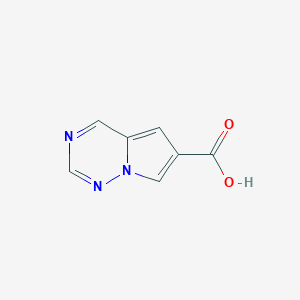 molecular formula C7H5N3O2 B13029786 Pyrrolo[2,1-f][1,2,4]triazine-6-carboxylicacid 