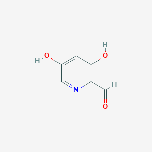 molecular formula C6H5NO3 B13029808 3,5-Dihydroxypicolinaldehyde 