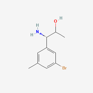 molecular formula C10H14BrNO B13029814 (1S)-1-Amino-1-(3-bromo-5-methylphenyl)propan-2-OL 