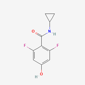 molecular formula C10H9F2NO2 B13029877 N-cyclopropyl-2,6-difluoro-4-hydroxybenzamide 