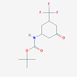 molecular formula C12H18F3NO3 B13029889 Tert-butyl [3-oxo-5-(trifluoromethyl)cyclohexyl]carbamate 