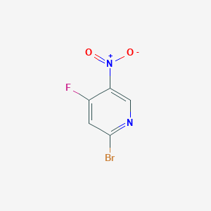 molecular formula C5H2BrFN2O2 B13029901 2-Bromo-4-fluoro-5-nitropyridine CAS No. 1805508-44-4