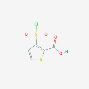 molecular formula C5H3ClO4S2 B13029921 3-(Chlorosulfonyl)thiophene-2-carboxylic acid 