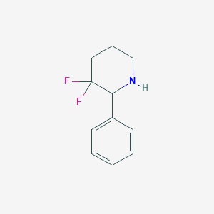 molecular formula C11H13F2N B13029926 3,3-Difluoro-2-phenylpiperidine 