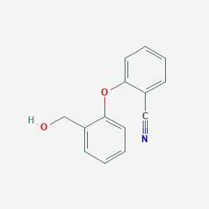 molecular formula C14H11NO2 B1302995 2-[2-(Hydroxymethyl)phenoxy]benzenecarbonitrile CAS No. 59167-65-6