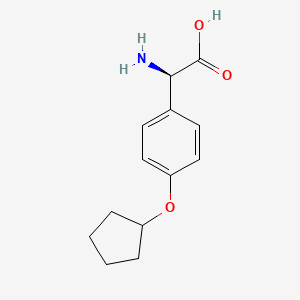 molecular formula C13H17NO3 B13029956 (2R)-2-Amino-2-(4-cyclopentyloxyphenyl)acetic acid 