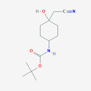 molecular formula C13H22N2O3 B13029978 tert-butylN-[4-(cyanomethyl)-4-hydroxycyclohexyl]carbamate 