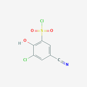 3-Chloro-5-cyano-2-hydroxybenzene-1-sulfonylchloride