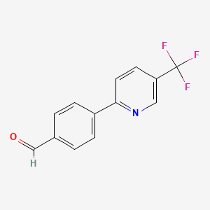 molecular formula C13H8F3NO B1303001 4-[5-(三氟甲基)吡啶-2-基]苯甲醛 CAS No. 871252-64-1