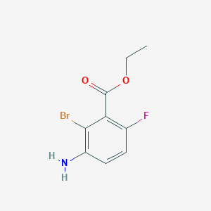 molecular formula C9H9BrFNO2 B13030015 Ethyl 3-amino-2-bromo-6-fluorobenzoate 