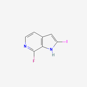 molecular formula C7H4FIN2 B13030030 7-fluoro-2-iodo-1H-pyrrolo[2,3-c]pyridine 