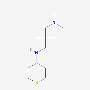 molecular formula C12H26N2S B13030076 N1,N1,2,2-Tetramethyl-N3-(tetrahydro-2H-thiopyran-4-yl)propane-1,3-diamine 