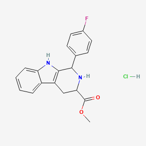 molecular formula C19H18ClFN2O2 B13030090 Methyl 1-(4-fluorophenyl)-2,3,4,9-tetrahydro-1h-beta-carboline-3-carboxylate, HCl 