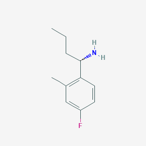 molecular formula C11H16FN B13030096 (S)-1-(4-Fluoro-2-methylphenyl)butan-1-amine 