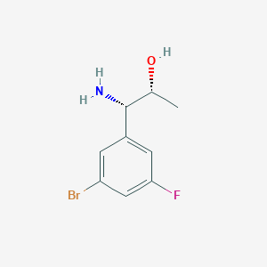 molecular formula C9H11BrFNO B13030099 (1S,2R)-1-Amino-1-(3-bromo-5-fluorophenyl)propan-2-OL 