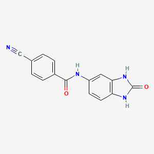 molecular formula C15H10N4O2 B13030107 4-Cyano-N-(2-oxo-2,3-dihydro-1H-benzo[d]imidazol-5-yl)benzamide 