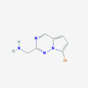 molecular formula C7H7BrN4 B13030128 1-{7-Bromopyrrolo[2,1-f][1,2,4]triazin-2-yl}methanamine 