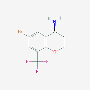 molecular formula C10H9BrF3NO B13030151 (S)-6-Bromo-8-(trifluoromethyl)chroman-4-amine 