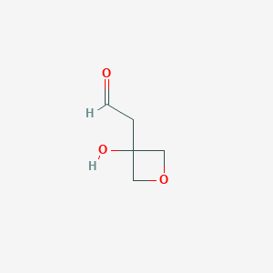 molecular formula C5H8O3 B13030154 2-(3-Hydroxyoxetan-3-yl)acetaldehyde 