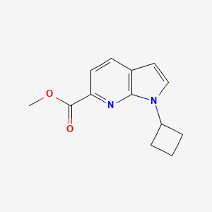 molecular formula C13H14N2O2 B13030162 Methyl 1-cyclobutyl-1H-pyrrolo[2,3-B]pyridine-6-carboxylate 