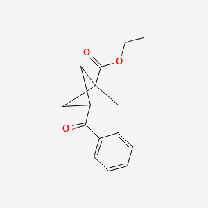 molecular formula C15H16O3 B13030180 Ethyl 3-benzoylbicyclo[1.1.1]pentane-1-carboxylate 