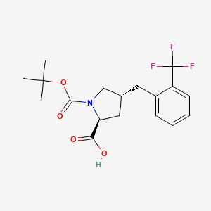 molecular formula C18H22F3NO4 B1303020 (2S,4R)-1-(叔丁氧羰基)-4-(2-(三氟甲基)苄基)吡咯烷-2-羧酸 CAS No. 957311-13-6