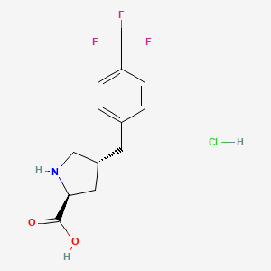 molecular formula C13H15ClF3NO2 B1303023 (2S,4R)-4-(4-(三氟甲基)苄基)吡咯烷-2-羧酸盐酸盐 CAS No. 1049743-68-1