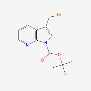 molecular formula C13H15BrN2O2 B13030241 tert-butyl 3-(bromomethyl)-1H-pyrrolo[2,3-b]pyridine-1-carboxylate 