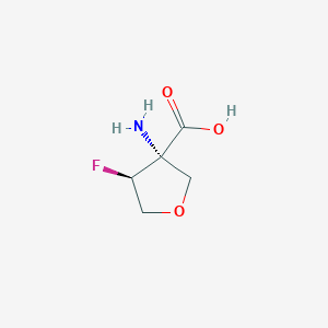 molecular formula C5H8FNO3 B13030385 (3S,4S)-3-Amino-4-fluorotetrahydrofuran-3-carboxylicacid 