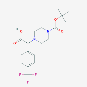 molecular formula C18H23F3N2O4 B1303043 2-(4-Boc-piperazinyl)-2-(4-trifluoromethylphenyl)acetic acid CAS No. 885274-28-2