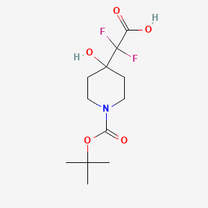 2,2-Difluoro-2-[4-hydroxy-1-[(2-methylpropan-2-yl)oxycarbonyl]piperidin-4-yl]acetic acid