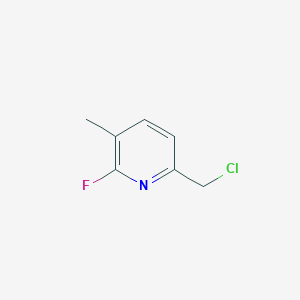 molecular formula C7H7ClFN B13030472 6-(Chloromethyl)-2-fluoro-3-methylpyridine CAS No. 1260672-08-9