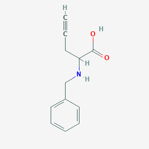 molecular formula C12H13NO2 B13030485 2-(Benzylamino)pent-4-ynoic acid 